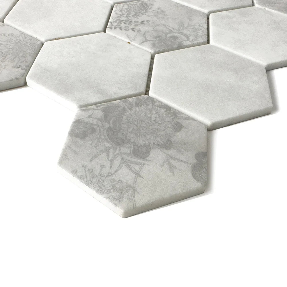 Lungarno - Botanicals 3" Hexagon Mosaic - Ainsley