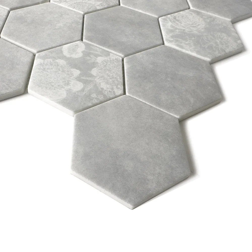 Lungarno - Botanicals 3&quot; Hexagon Mosaic - Bryn