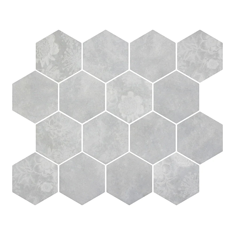 Lungarno - Botanicals 3&quot; Hexagon Mosaic - Bryn