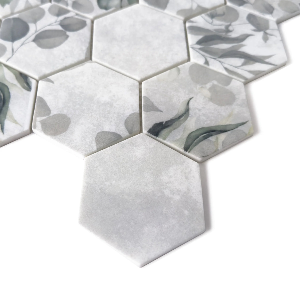 Lungarno - Botanicals 3&quot; Hexagon Mosaic - Calla