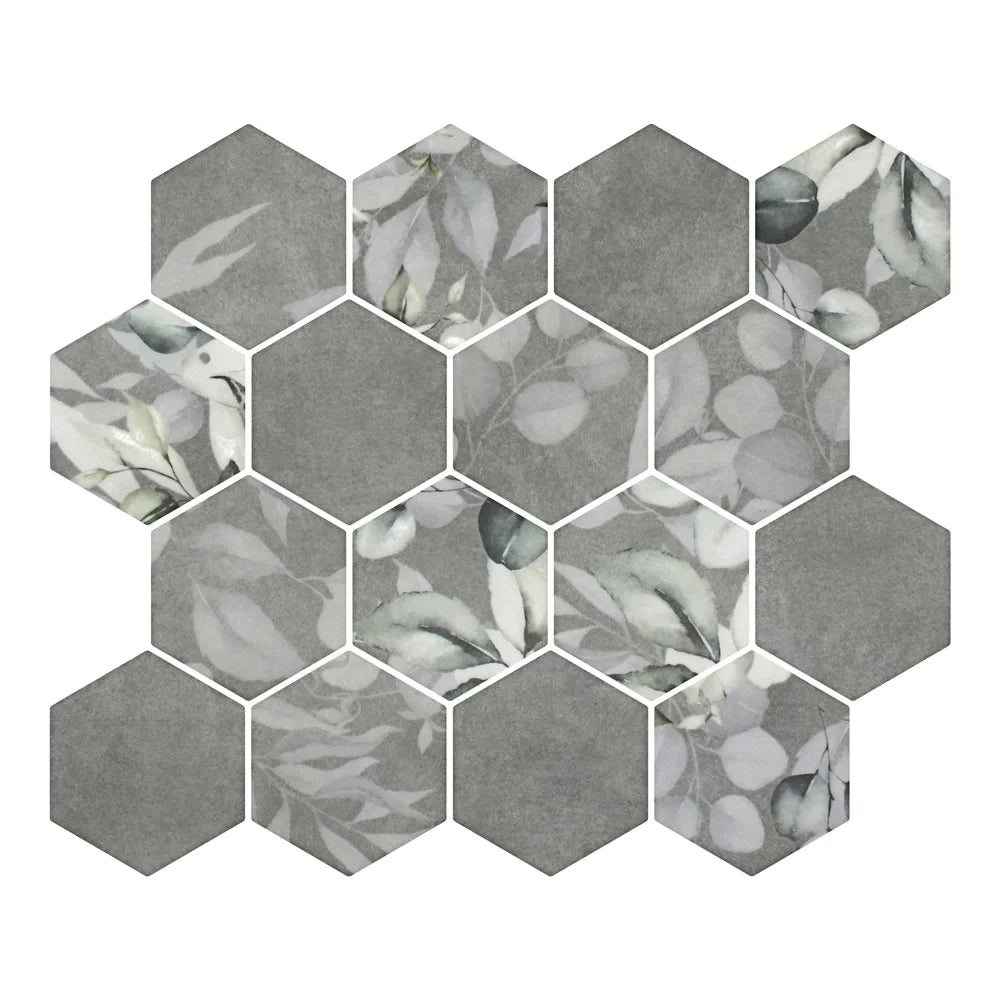 Lungarno - Botanicals 3&quot; Hexagon Mosaic - Daphne