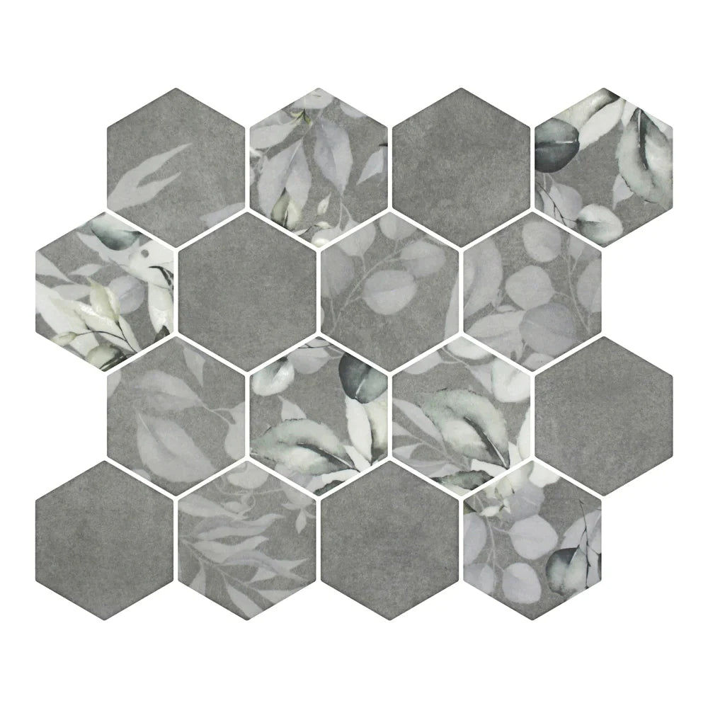 Lungarno - Botanicals 3" Hexagon Mosaic - Daphne