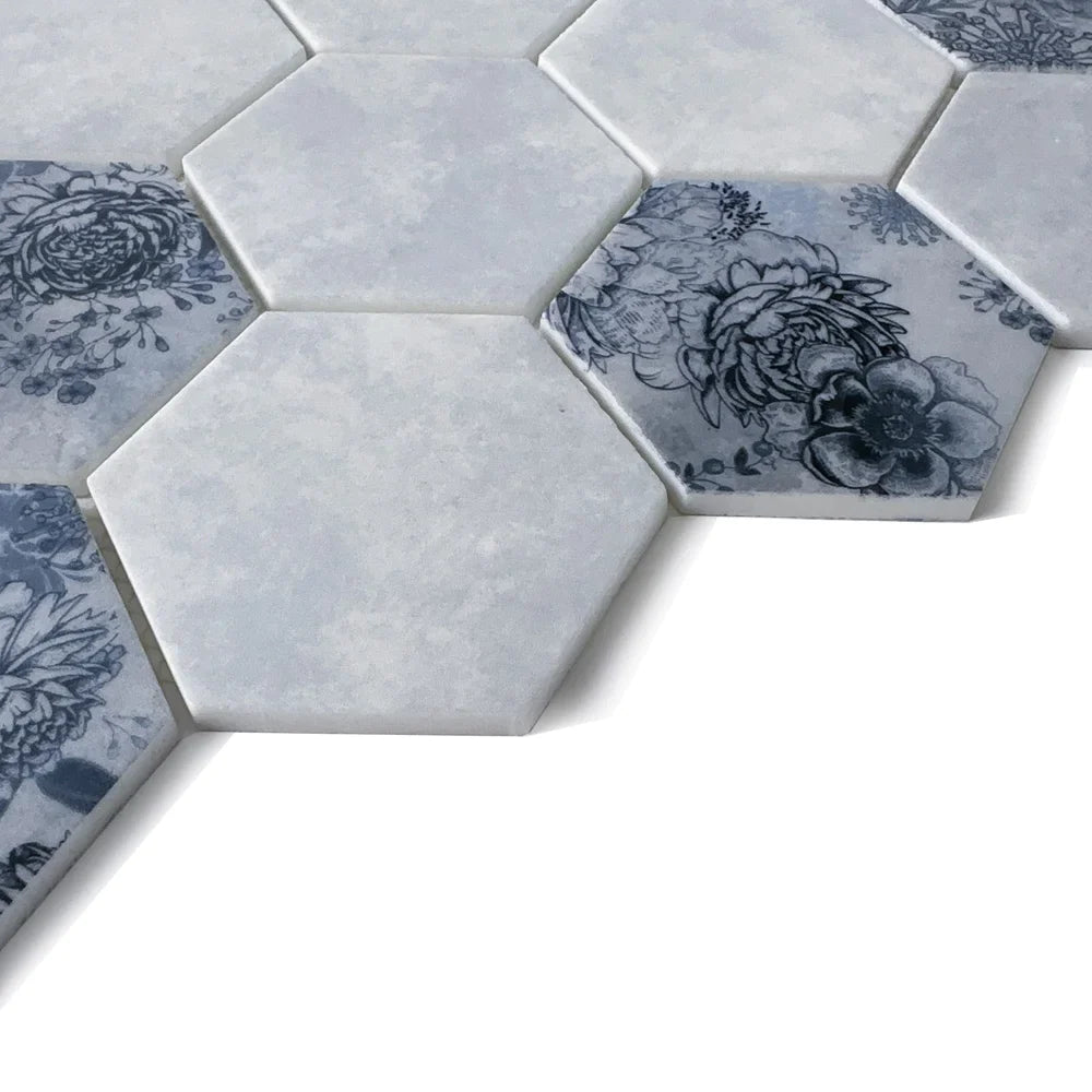 Lungarno - Botanicals 3&quot; Hexagon Mosaic - Freya