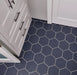 Arizona Tile - Paros Series 8.5" x 10" Rectified Color Body Porcelain Hexagon Tile - Navy Floor Install