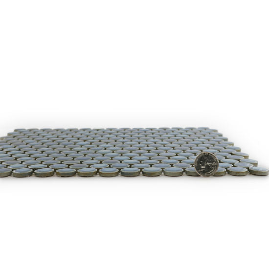 Bedrosians - 360 3/4" Penny Round Gloss Mosaic - Lagoon