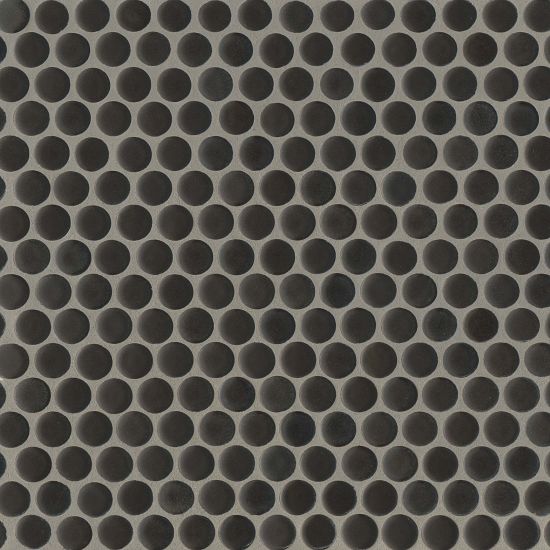 Bedrosians - 360 3/4" Penny Round Matte Mosaic - Charcoal