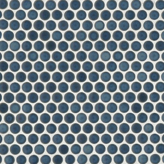 Bedrosians - 360 3/4" Penny Round Gloss Mosaic - Lagoon