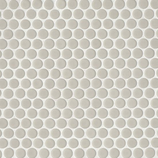 Bedrosians - 360 3/4&quot; Penny Round Gloss Mosaic - Off White