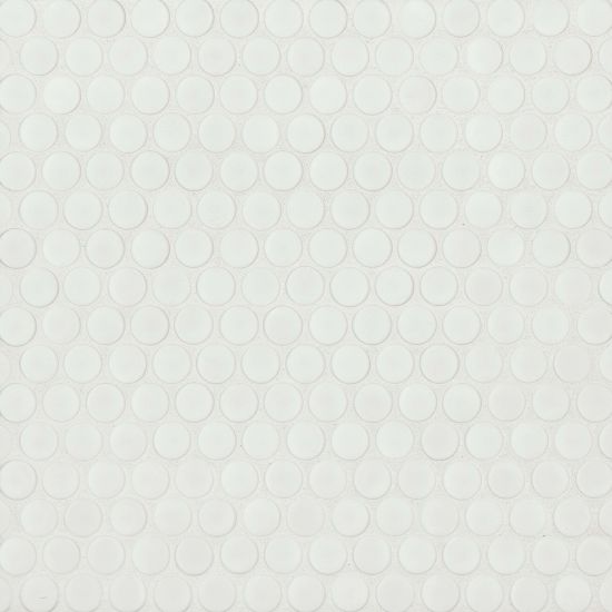 Bedrosians - 360 3/4" Penny Round Matte Mosaic - White