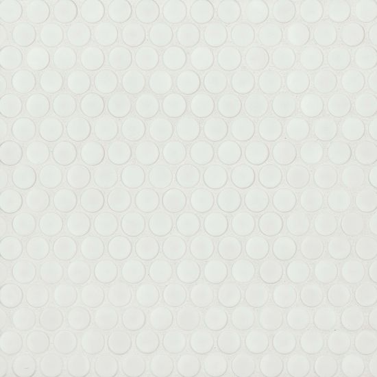 Bedrosians - 360 3/4" Penny Round Matte Mosaic - White