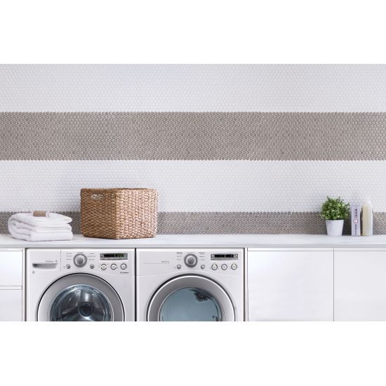 Bedrosians - 360 3/4" Penny Round Gloss Mosaic - White