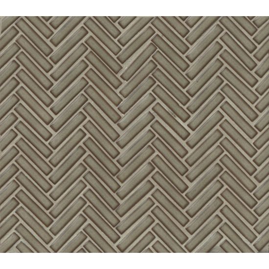 Bedrosians - 90° 1/2&quot; x 2&quot; Herringbone Mosaic - Gray Haze