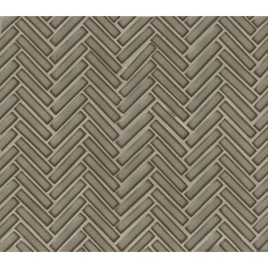 Bedrosians - 90° 1/2" x 2" Herringbone Mosaic - Gray Haze