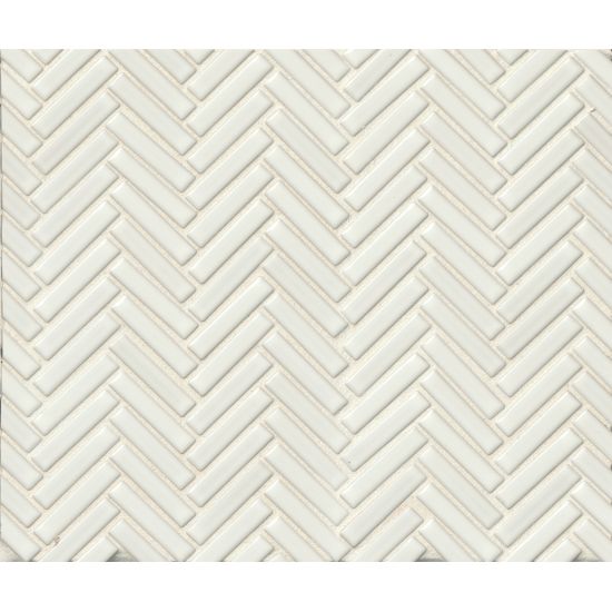 Bedrosians - 90° 1/2&quot; x 2&quot; Herringbone Mosaic - White