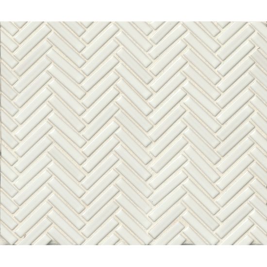Bedrosians - 90° 1/2" x 2" Herringbone Mosaic - White
