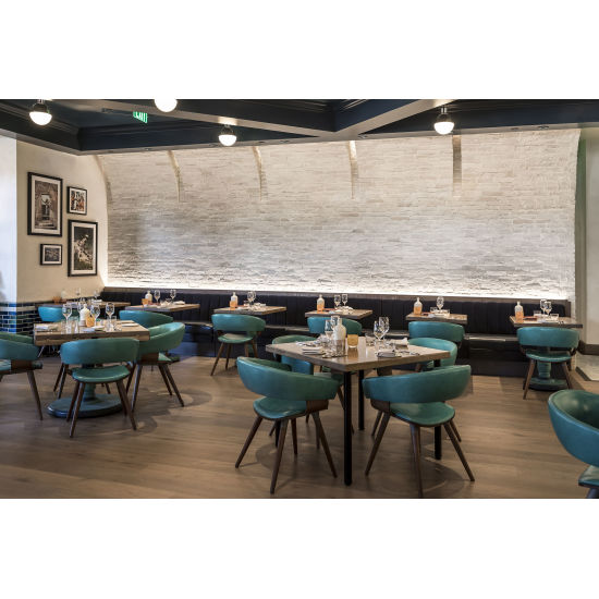 Bedrosians Tile & Stone - Avondale 2" x 8" Matte Brick Tile - Early Gray Room  Scene