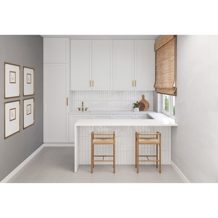 Bedrosians Tile & Stone - Clara 2.75" x 11" Glossy Porcelain Tile - Grey Installed