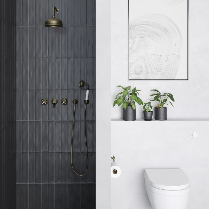Bedrosians Tile & Stone - Clara 2.75" x 11" Matte Porcelain Tile - Noir Installed