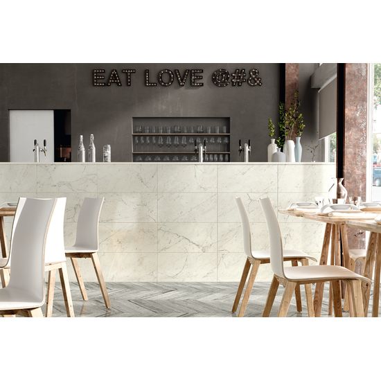 Bedrosians - Classic 2.0 12" x 24" Floor & Wall Tile - Bianco Carrara Room Scene