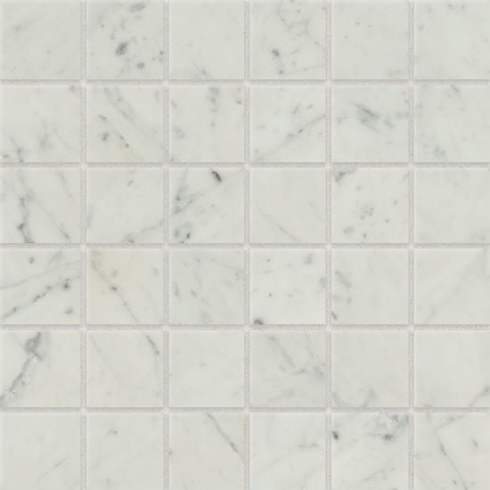 Bedrosians - Classic 2.0 2&quot; x 2&quot; Floor &amp; Wall Mosaic - Bianco Carrara Matte