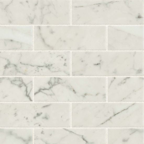 Bedrosians - Classic 2.0 2&quot; x 6&quot; Floor &amp; Wall Mosaic - Bianco Carrara Polished