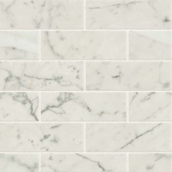 Bedrosians - Classic 2.0 2&quot; x 6&quot; Floor &amp; Wall Mosaic - Bianco Carrara Matte