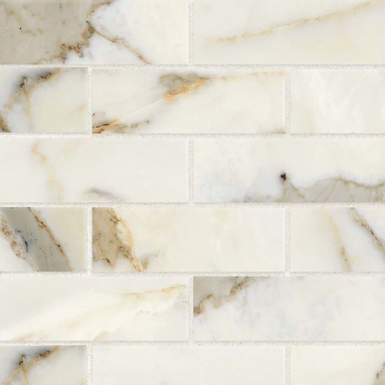 Bedrosians - Classic 2.0 2&quot; x 6&quot; Floor &amp; Wall Mosaic - Calacatta Oro Polished