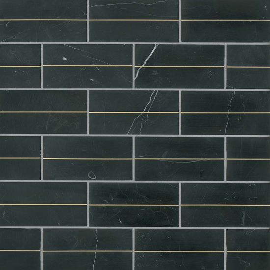 Bedrosians - Ferrara 3&quot; x 6&quot; Decorative Wall Tile - Nero