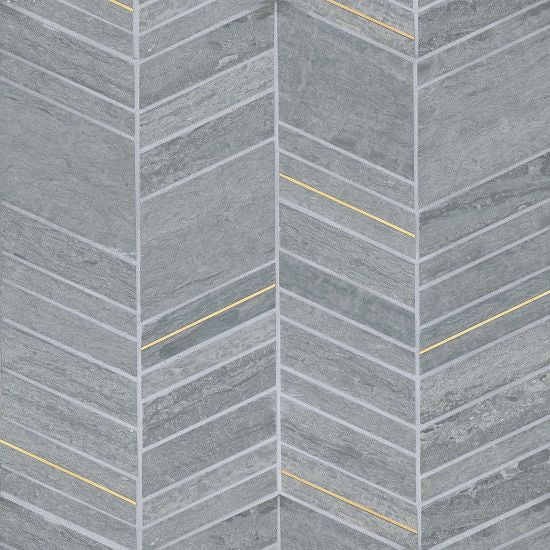 Bedrosians - Ferrara Chevron Wall Mosaic - Argento