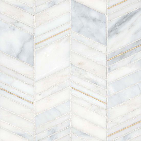 Bedrosians - Ferrara Chevron Wall Mosaic - Bianco