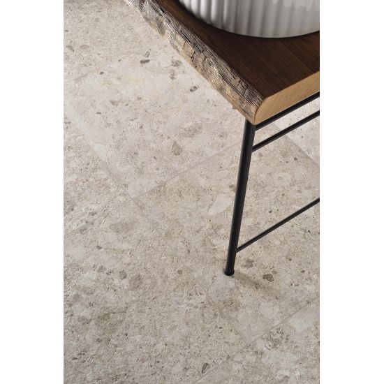 Bedrosians Tile & Stone - Frammenta 24" x 24" Floor & Wall Tile - White Installed