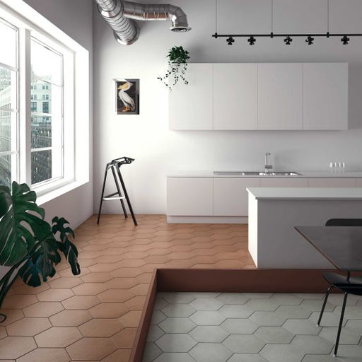Bedrosians Tile & Stone - Makoto 10" x 10" Floor & Wall Tile - Umi Terracotta Installed