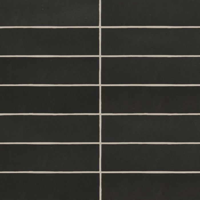 Bedrosians Tile & Stone - Makoto 2.5" x 10" Wall Tile - Kuroi Black