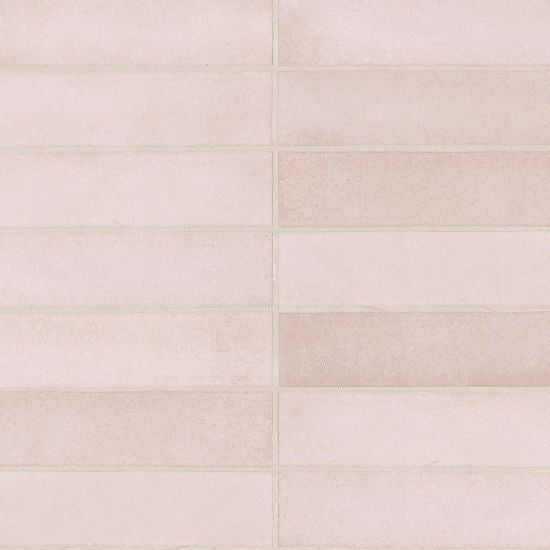 Bedrosians Tile & Stone - Makoto 2.5" x 10" Wall Tile - Momoiro Blush