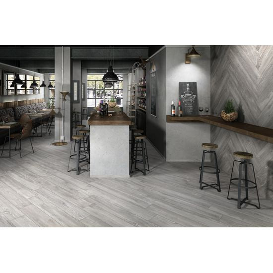 Bedrosians Tile & Stone - Othello 8" x 48" Floor & Wall Tile - Dark Grey