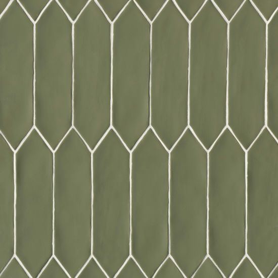 Bedrosians - Reine Collection 3" x 12" Wall Tile - Castle Moss Green