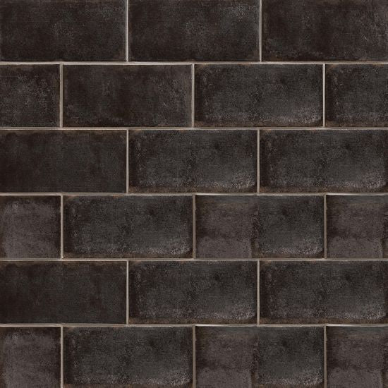 Bedrosians Tile &amp; Stone - Vivace 4&quot; x 9&quot; Floor &amp; Wall Tile - Caviar