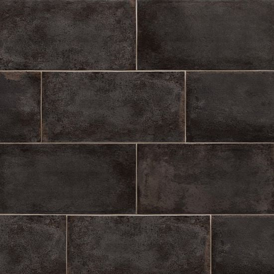 Bedrosians Tile &amp; Stone - Vivace 9&quot; x 18&quot; Field Tile - Caviar