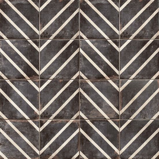 Bedrosians Tile & Stone - Vivace 9" x 9" Decorative Tile - Caviar Peak