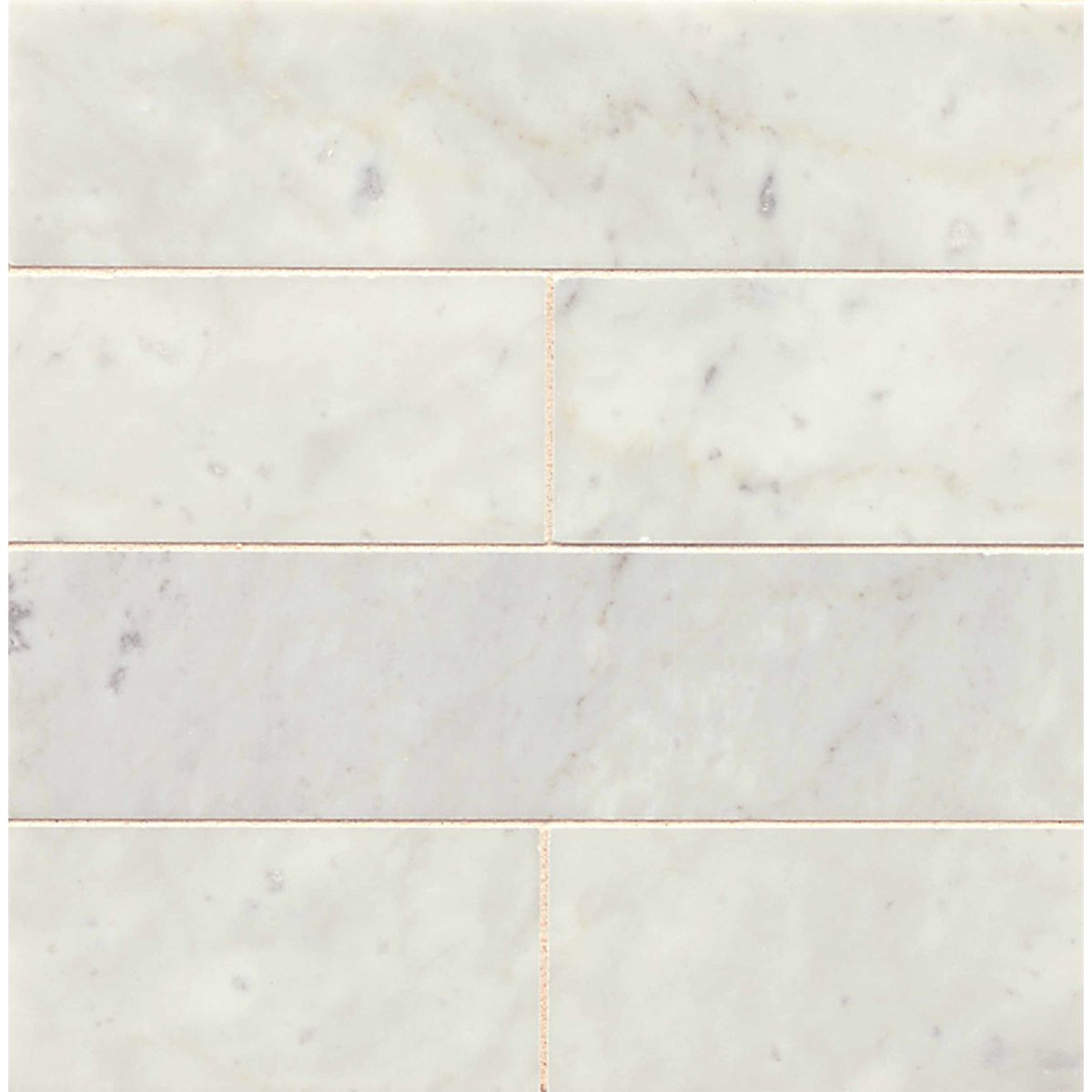 Bedrosians - White Carrara 3&quot; x 12&quot; Floor &amp; Wall Tile - Honed