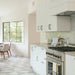 Bedrosians - White Carrara Floor & Wall Mosaic - Chevron Honed Room Scene