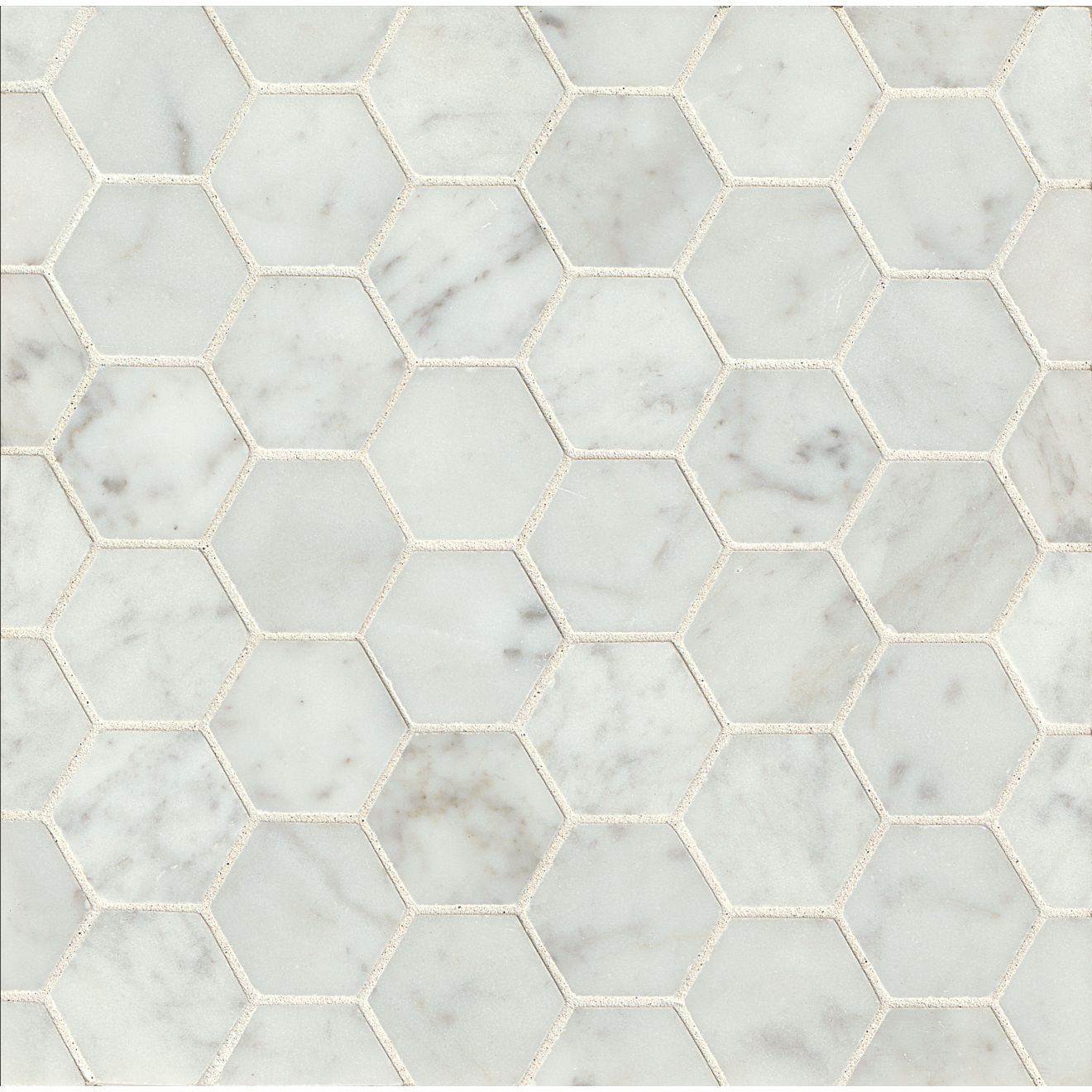 Bedrosians - White Carrara Floor & Wall Mosaic - Hexagon Polished