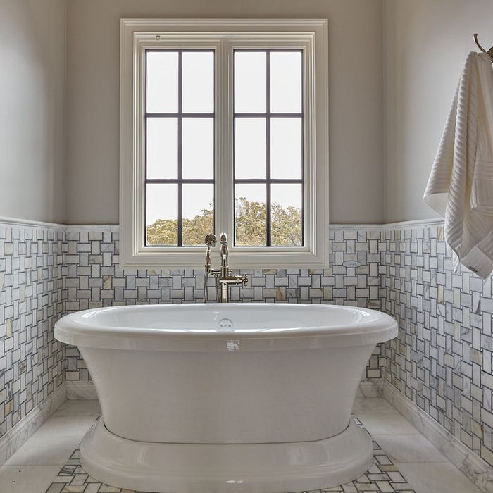 Arizona Tile - Basketweave Series - Marble Mosaic - Grigio floor and wall installation