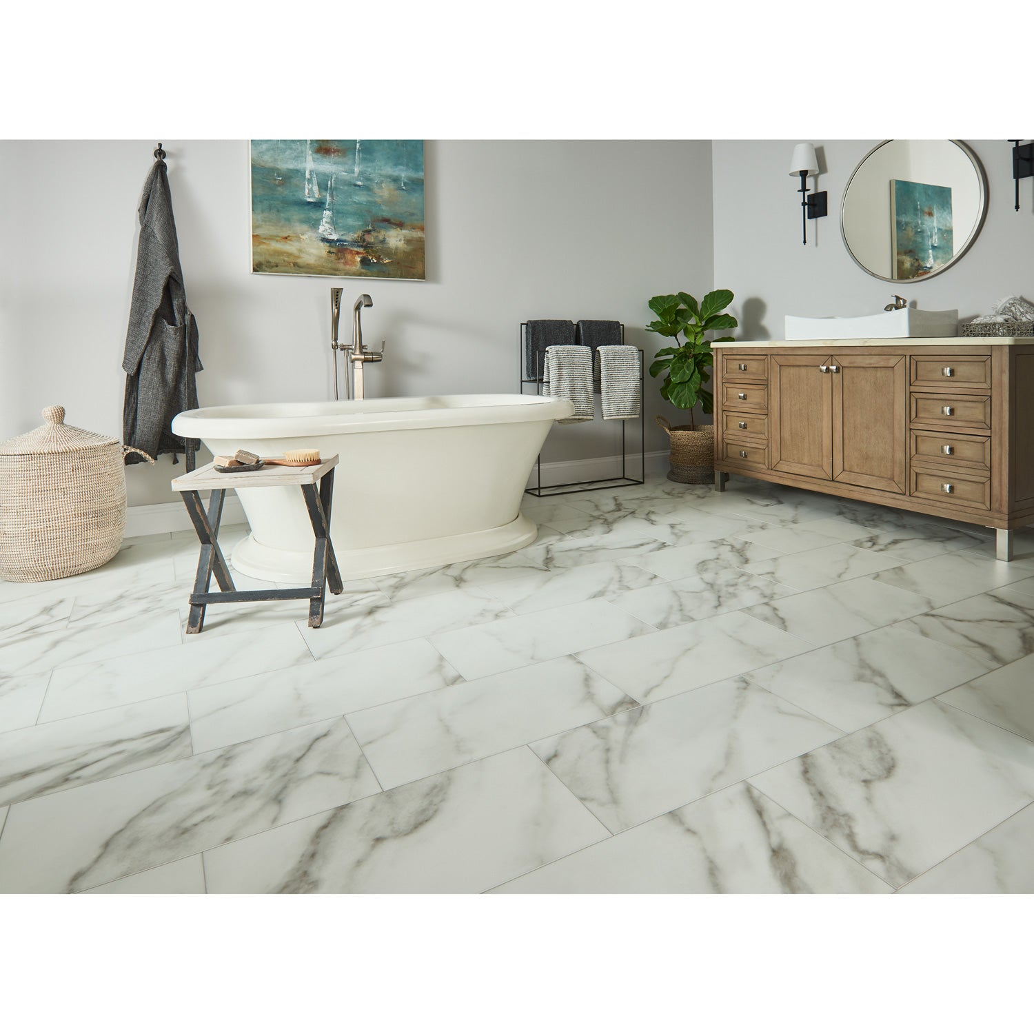 Bruce - Lifeseal Reserve Rigid Core - 12 in. x 24 in. - Marble Winter White
