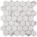 Tesoro - Native Series - Matte Glass Mosaic - Calacatta 2" Hex
