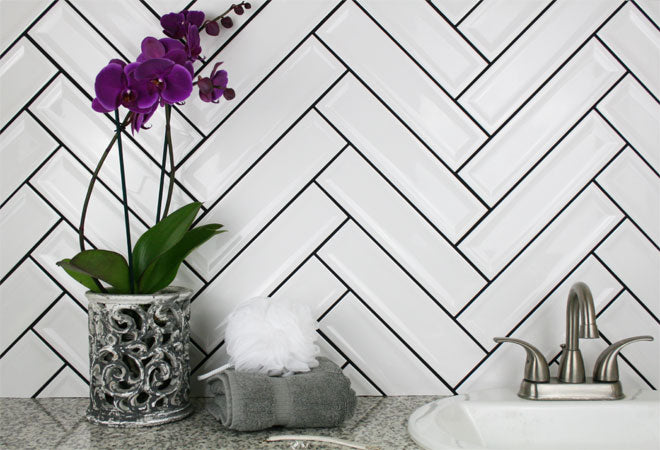 Maniscalco - Contour 3 in. x 12 in. Groove Tiles - Grey Installed