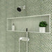 Maniscalco - Chameleon Series - 1" x 1" Porcelain Hex Mosaic - Sage Green wall installation