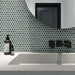 Maniscalco - Chameleon Series - 1" x 1" Porcelain Hex Mosaic - Tropical Lush wall installation