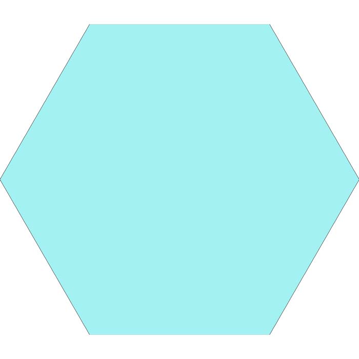 Tesoro - Basic Collection 9" x 10" Porcelain Hex Tile - Aqua