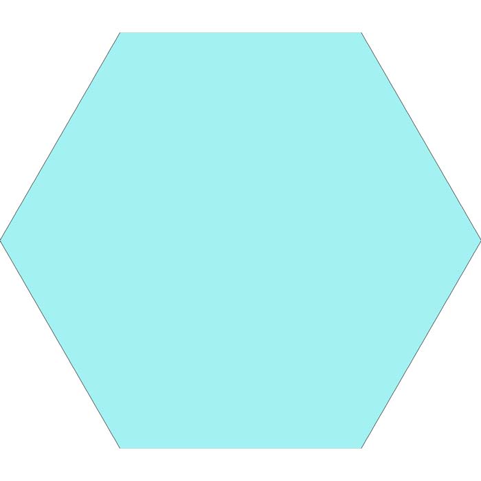 Tesoro - Basic Collection 9" x 10" Porcelain Hex Tile - Aqua